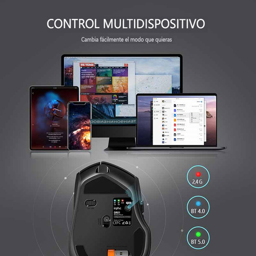 Mouse Inalámbrico Bluetooth Recargable Gamer Ergonomico 2.4g