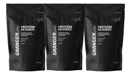 Pack X3 Proteina De Huevo Pura 80% Granger 750g A Elección 