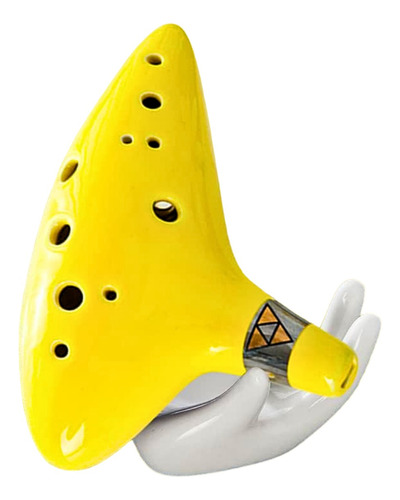 Ocarina Del Tiempo Ceramica Zelda + Base + Funda + Folleto