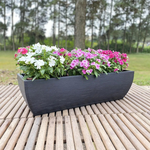 Maceta Jardinera Plastico Amsterdam 100x37x27cm Simil Piedra