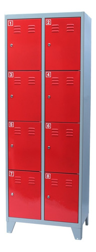 Locker Metalico Guardabolsos De 8 Puertas Con Cerradura