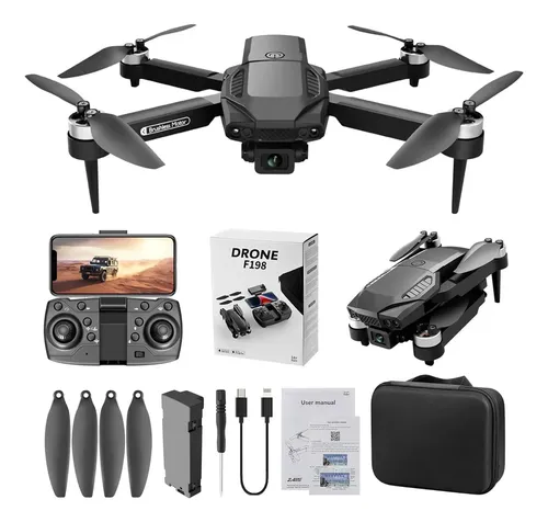 Mini Drone Aéreo ZLL F198 8K Preto com Câmera HD e 3 Baterias