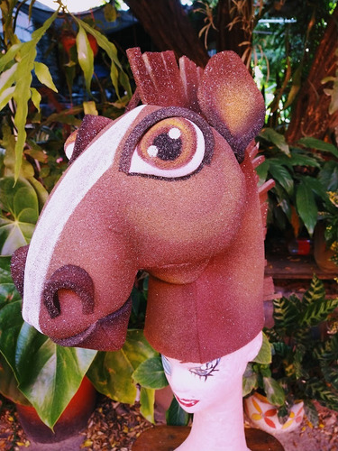 Gorro De Caballo En Goma Espuma Para Disfraz Marrón