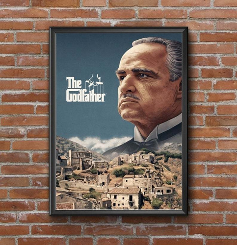 The Godfather Poster 2 - Cuadro (30 X 40 Marco Negro)