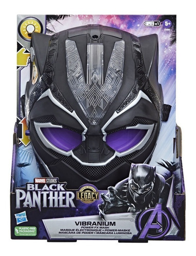 Black Panther Máscara De Poder Luminosa Vibranium Hasbro