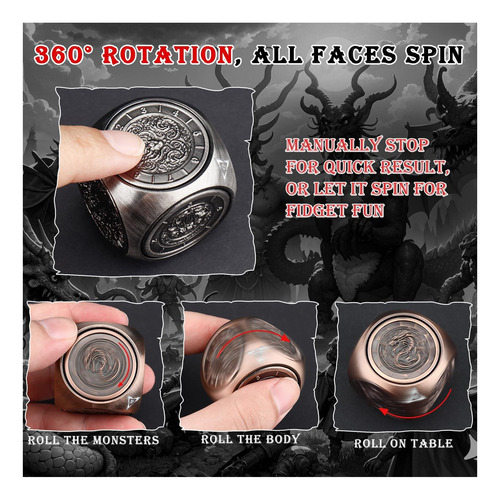 Juego De Dados Haxtec Spinner Dice, 7 En 1, Dnd, Spinner, Du