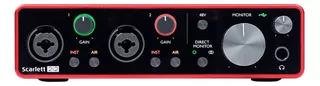 Interfaz de audio Focusrite Scarlett 2i2 220V roja 3.ª gen