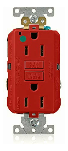 Leviton 076-gfnt1-hgr Contacto Dúplex Gfci De Grado Color Rojo