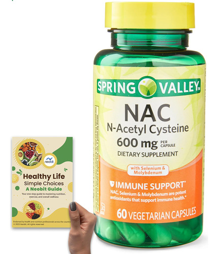 Spring Valley Nac (n-acetil Cisteína), 600 Mg, 60 Unidades.