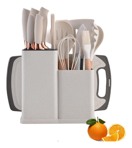 Set Untensillos Cocina Silicona Cuchillos 19 Piezas Completo