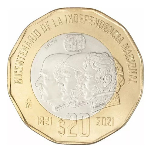Moneda Dodecagonal Bicentenario De La Independencia Nacional (Usado)