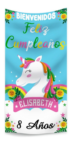 Fiesta De Cumpleaños De Unicornio Manta Personalizado 3x1.5m