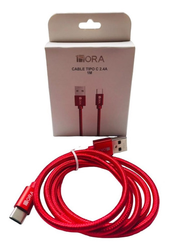 Cable Tipo C Usb Carga Rápida Compatible Con Samsung Xiaomi Color Rojo