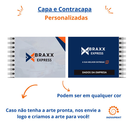 20 Cadernos A5 Personalizados Capa Contracapa E Miolo Brinde