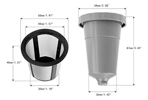 Vaso K Reutilizable Mtsooning Con Filtro Inferior, Acero Ino