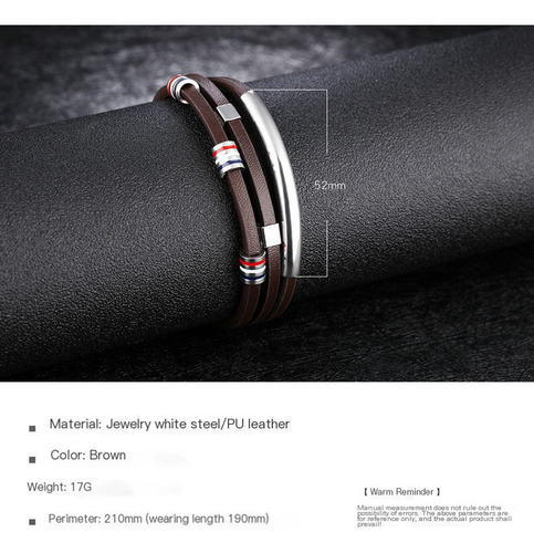 Pulsera De Cuero Tejida A Mano Multicapa, Estilo S Coreano1