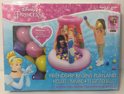 Pelotero Inflable Disney Princesas Con 15 Pelotas Jyj339