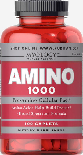 Amino Acids 1000 190 Tabletas Puritan's Pride Sabor Sin sabor