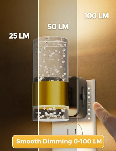 Luz Nocturna Led Enchufable, Brillo Ajustable, Sensor Luz, D