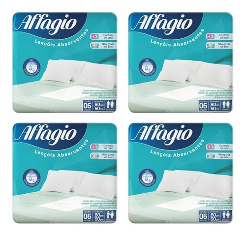 Kit 24 Lençol Absorvente Descartável Affagio 80 X 60 Cm