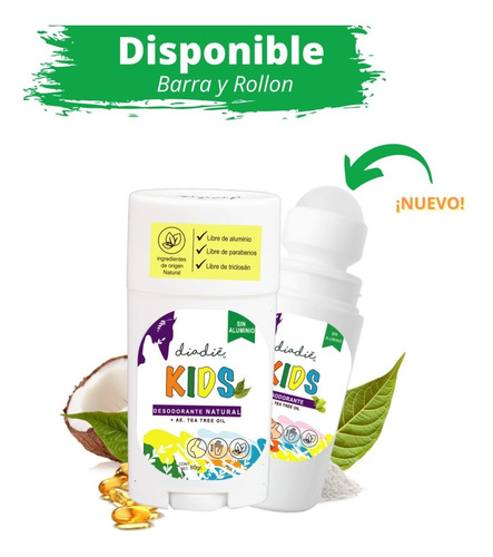 Imagen 9 de 10 de Diadie 3pack Desodorante Natural Kids.para Niños. Unisex