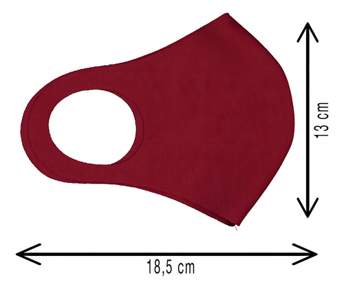 Mascarillas lavables de neopreno burdeos para adultos, 5 unidades