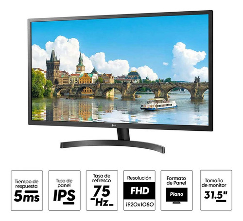 Monitor Plano 31.5 LG 32mn600p-b Panel Ips, Fhd, 5ms, 75 Hz