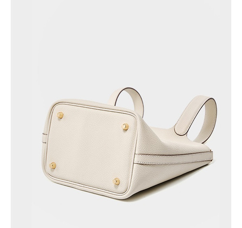 2024 Nuevo Bolso Cuero Genuino Bolso Tipo Cubo Piel Vaca