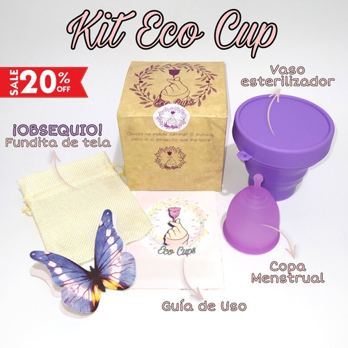 Kit Completo Copa Menstrual Certificada Fda. Eco Cup