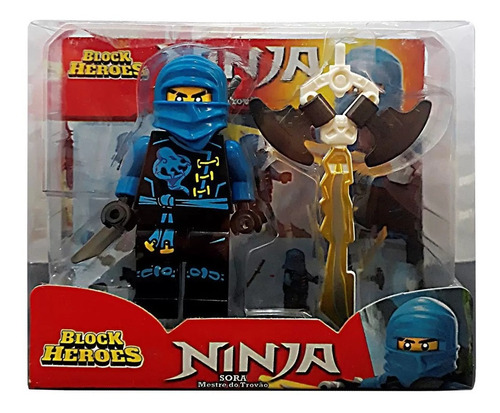 Boneco Ninja Sora Mestre Do Trovão Block Heroes Polibrinq