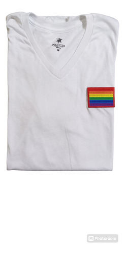 Playera Cuello V Henley Bandera Lgbt Moda Pride Arco Iris Bo
