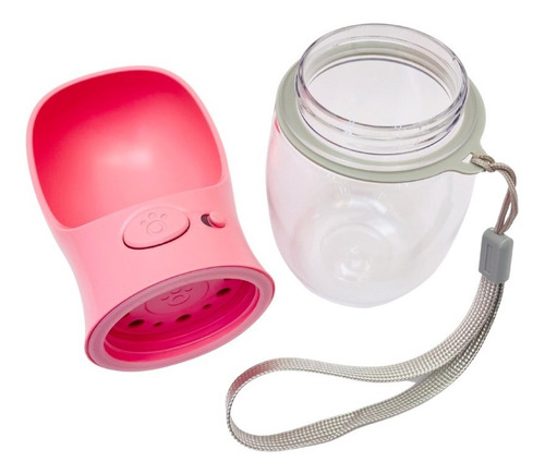 Dogberto botella de agua para perros bebedero rosa seguro anti fugas 300ml