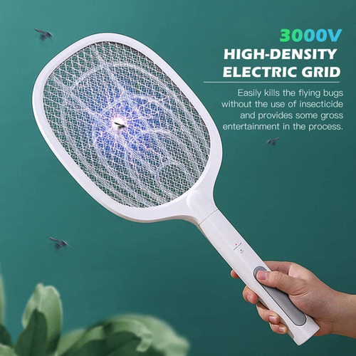 Bug Zapper, 3000 Voltios Para Interior Y Exterior, Raqueta E