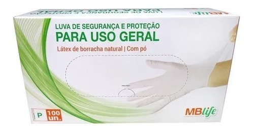 Luva De Látex Procedimento Com Pó Tam Pp P M G Cor Branco Tamanho G