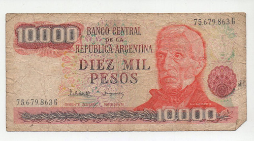 4 Billetes 10000 1978 Serie C Y G Bot 2484 2494 2495 Gastads