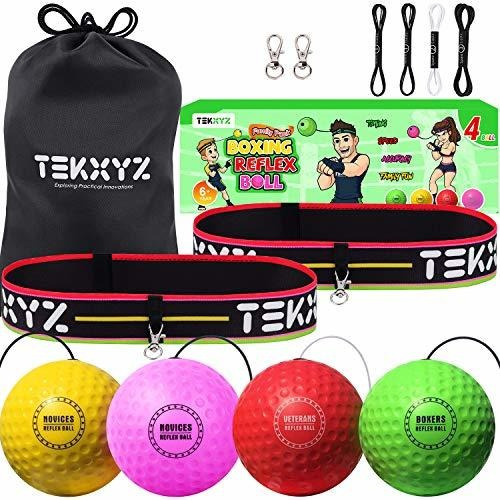 Pelota De Reflejos Para Boxeo Tekxyz, 2, 3, 4 Niveles Difer.