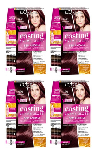 Coloraçao Casting Gloss 426 Borgoha - Kit Com 4un