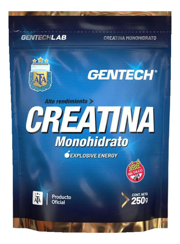 Gentech Creatina Monohidrato 250 Grs Sin Tacc