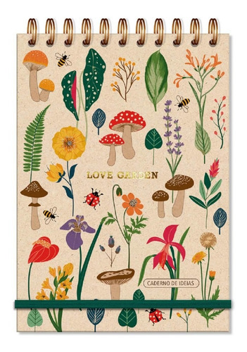  Fina Ideia Love garden CADERNO IDEIAS 80 folhas  lisas 1 assuntos x 1 23cm x 17cm