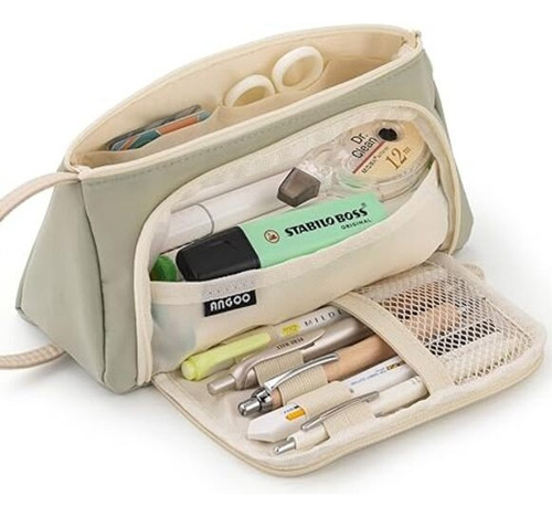 Easthill Estuche Para Lapices Gran Capacidad En Color Blanco Color Verde Claro Verde Claro