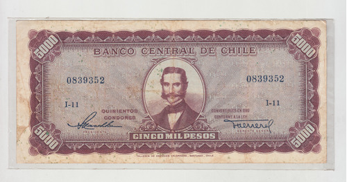 Billete Chile 5000 Pesos Maschke Herrera (c85