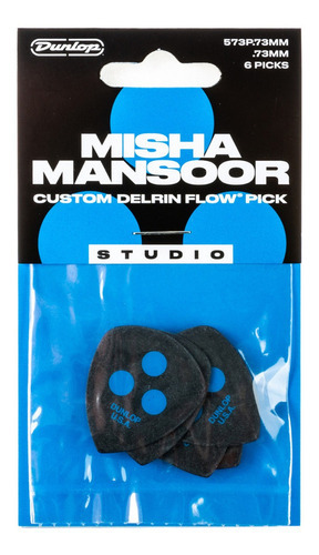 Jim Dunlop Uñetas Misha Mansoor Pack X 6 Flow 0.73mm Color Negro Tamaño Standard