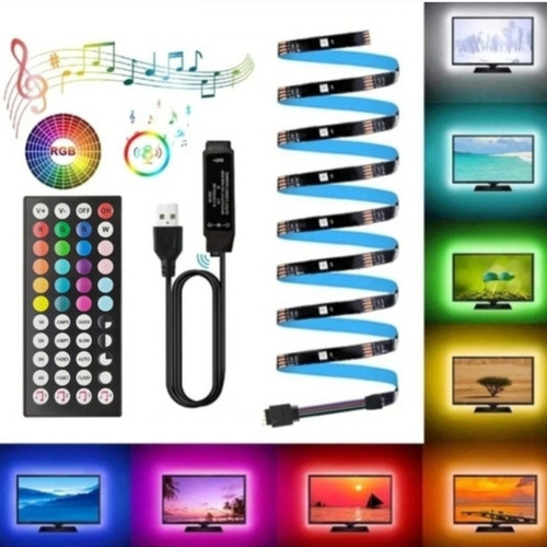 Fita De Led Com Sensor De Música 5m Rgb Inteligente E Usb Tensão De Operação 5v 5v