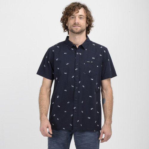 Camisa Manga Corta Cebu  Azul Oscuro