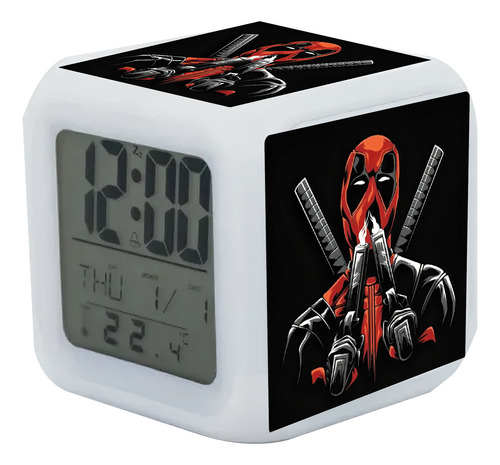 Reloj Despertador Dead Pool Con Luz Led