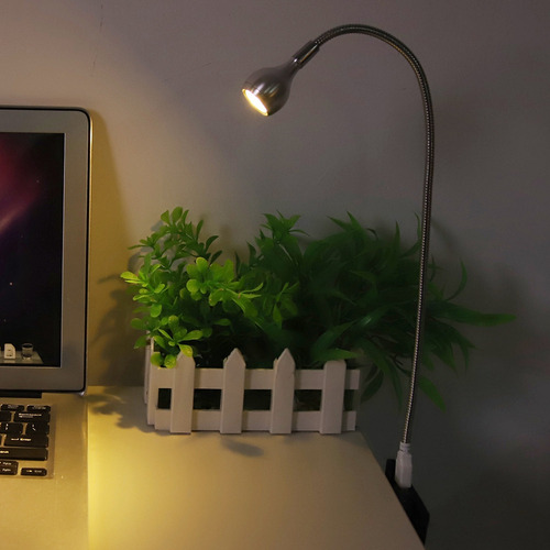 Luz Led Usb Portátil Con Cuello Flexible De 1 W, Lectura Noc