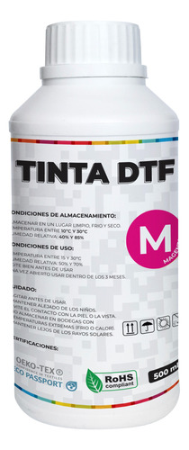 Tinta Para Dtf 500ml Premium Tinta Textil Direct To Film