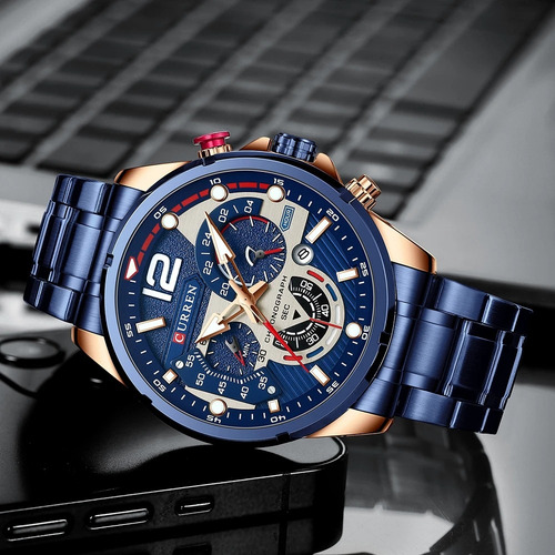 Relojes Curren De Cuarzo Deportivo Con Cronógrafo Y Fecha, I