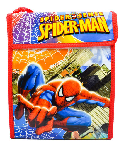 Spiderman Marvel Bolsa Para Lunch Lonchera Infantil Almuerzo Color Rojo