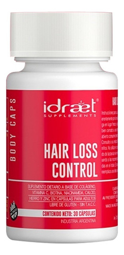 Idraet Hair Loss Control Cáps Suplemento Anticaída P Cabello Sabor Sin Sabor
